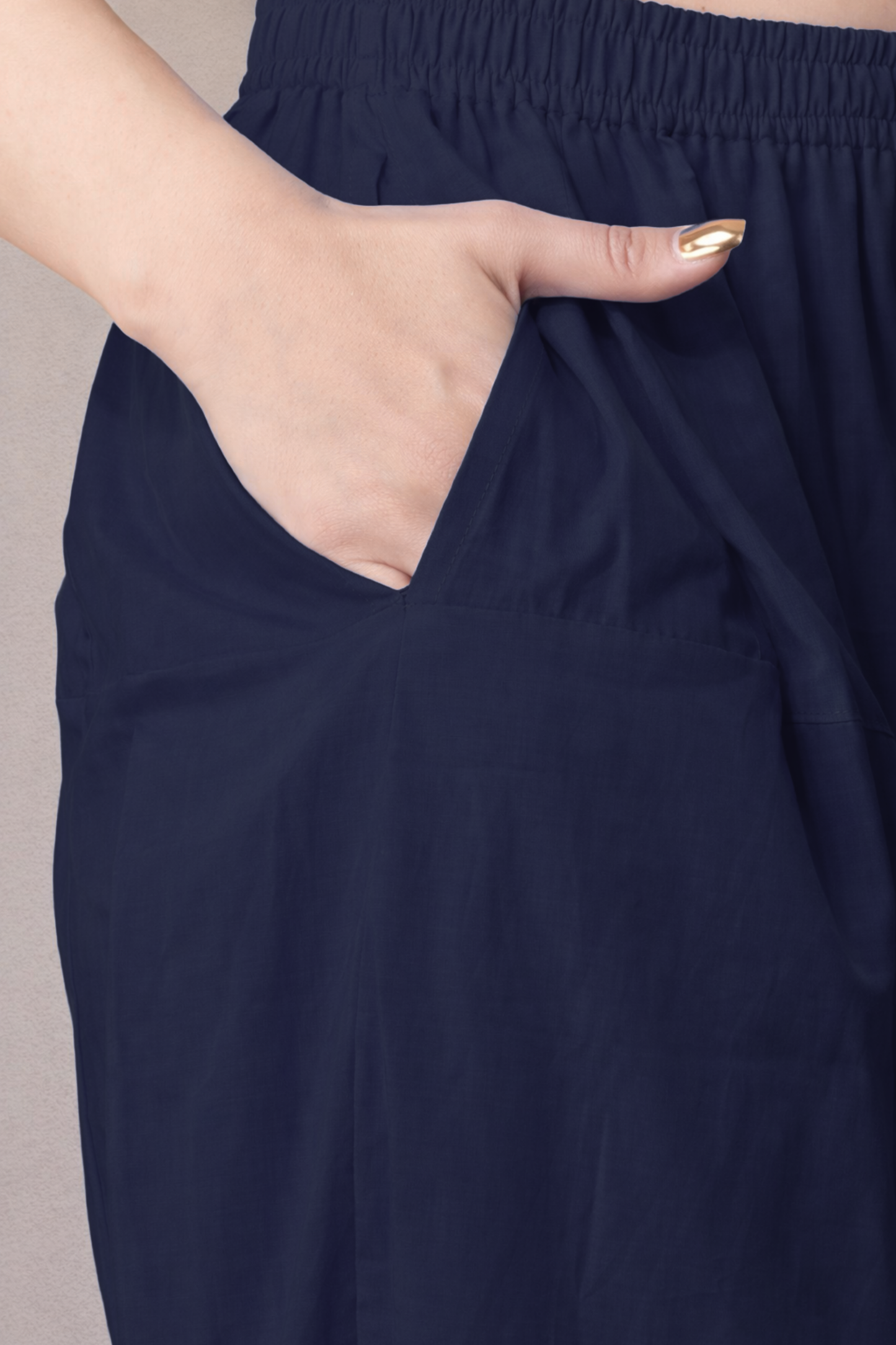 Navy Blue Cotton Afghani Salwar
