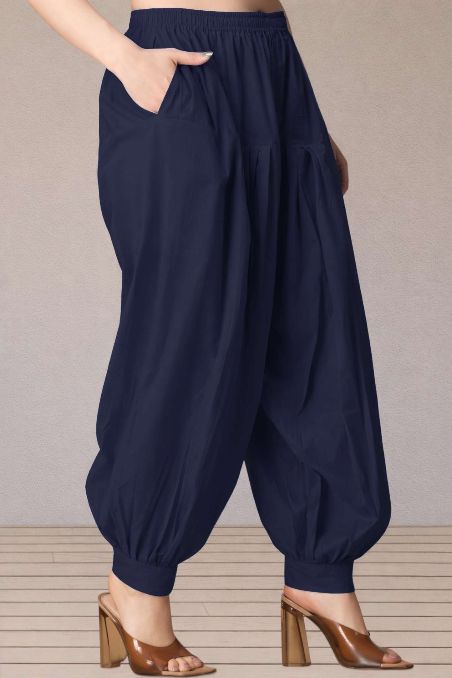 Navy Blue Cotton Afghani Salwar