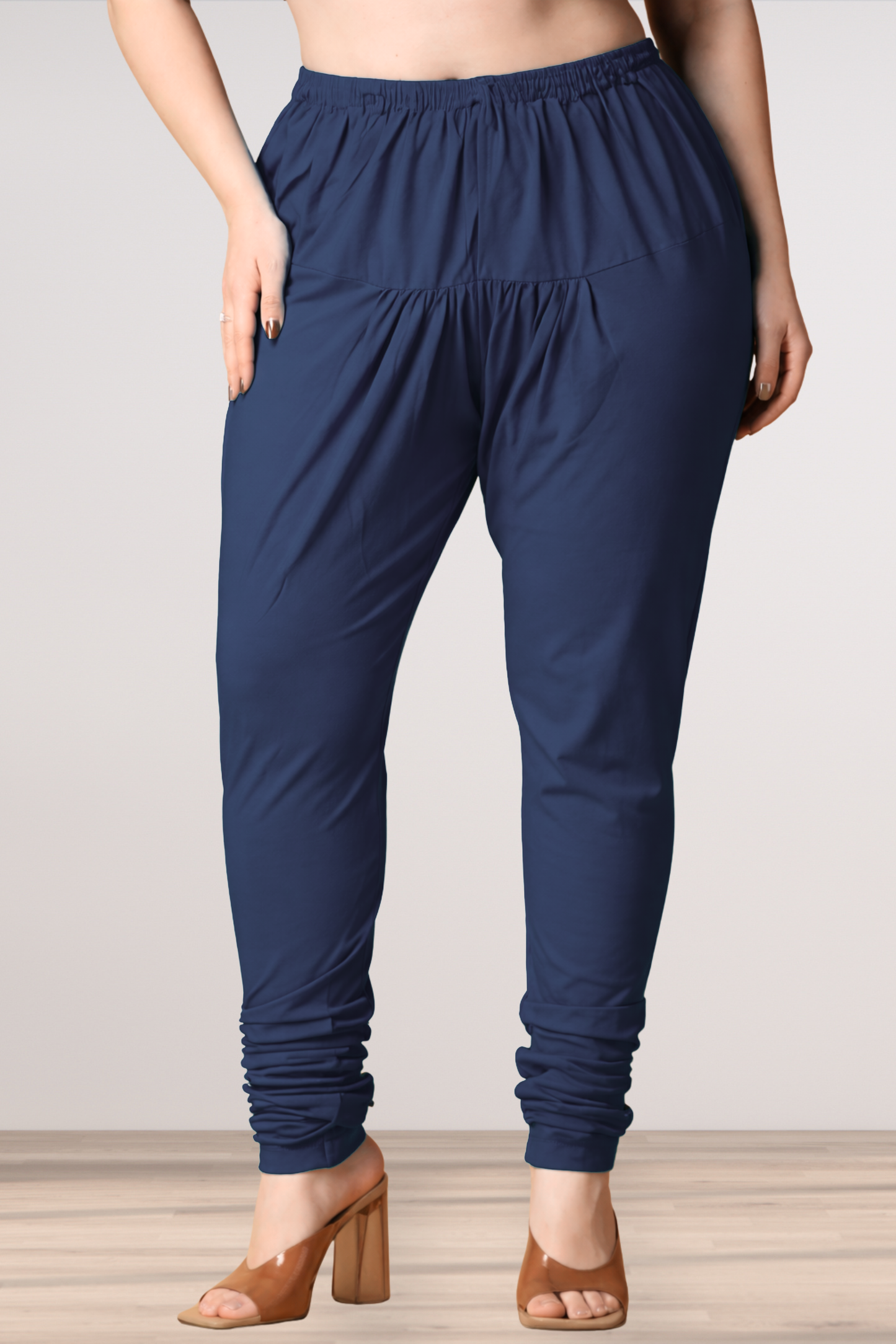 Navy Blue Cotton Churidar Pants
