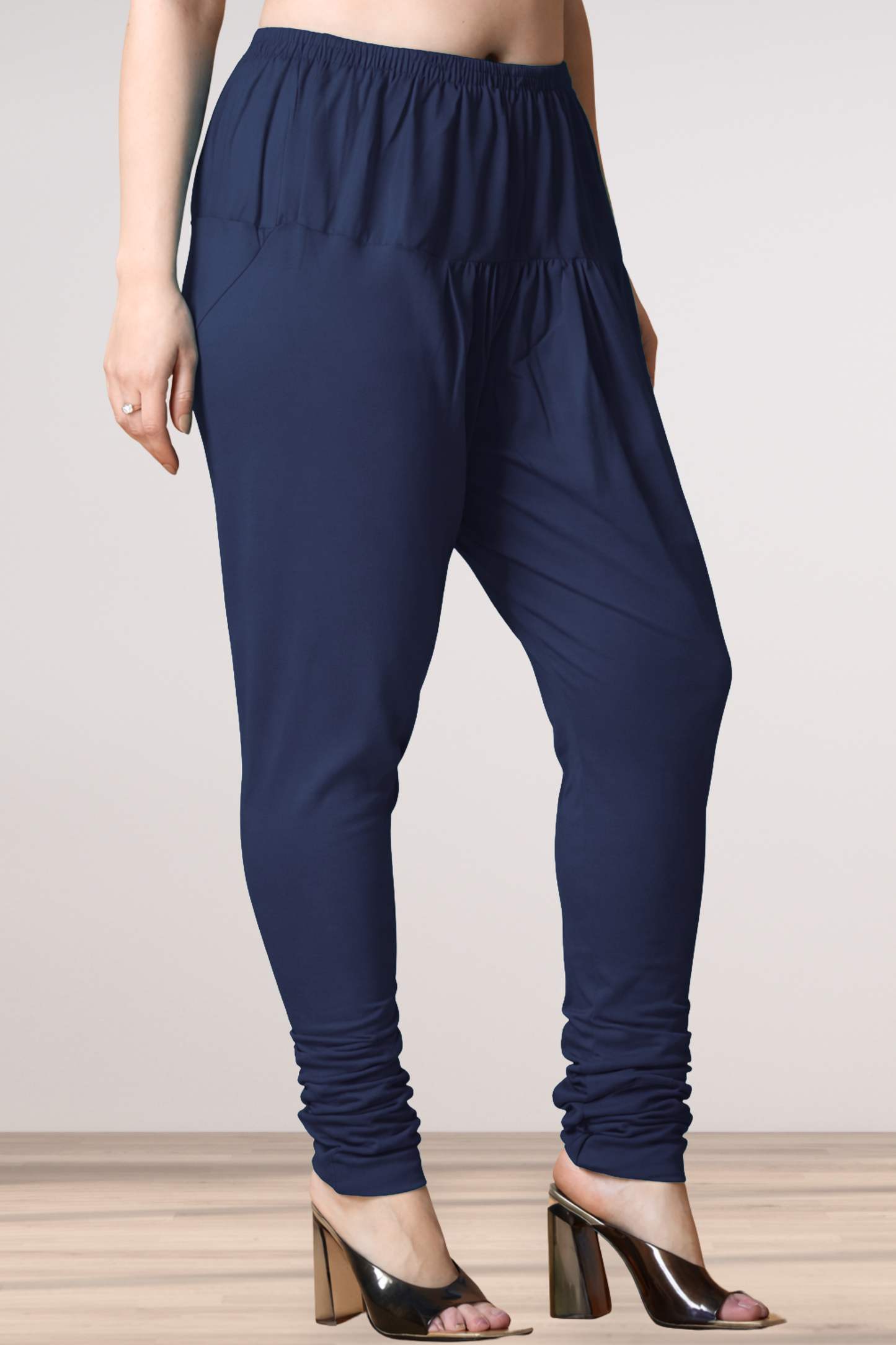 Navy Blue Cotton Churidar Pants