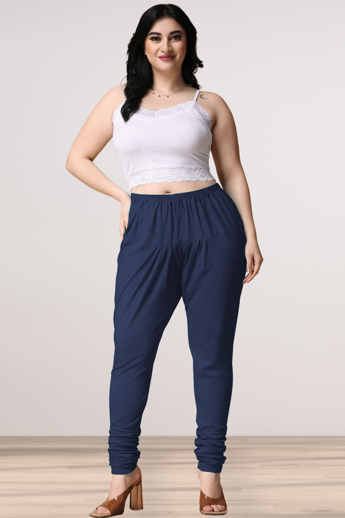 Navy Blue Cotton Churidar Pants
