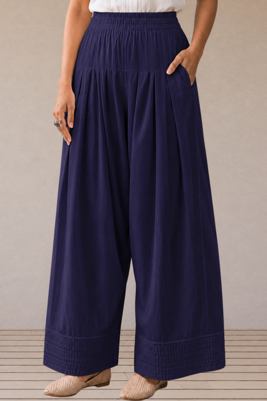 Navy Blue Cotton Farshi Salwar