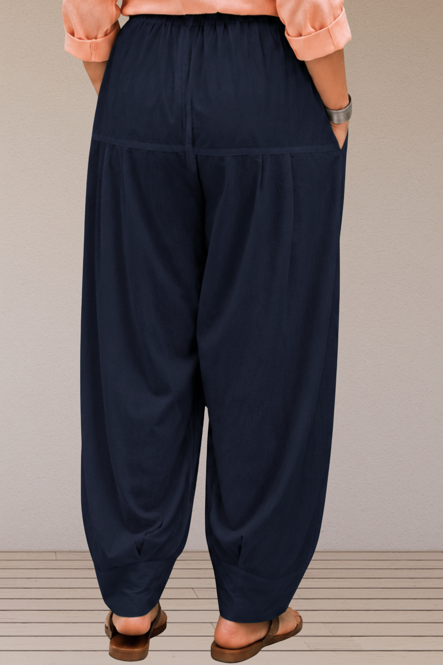Navy Blue Cotton Farshi Salwar