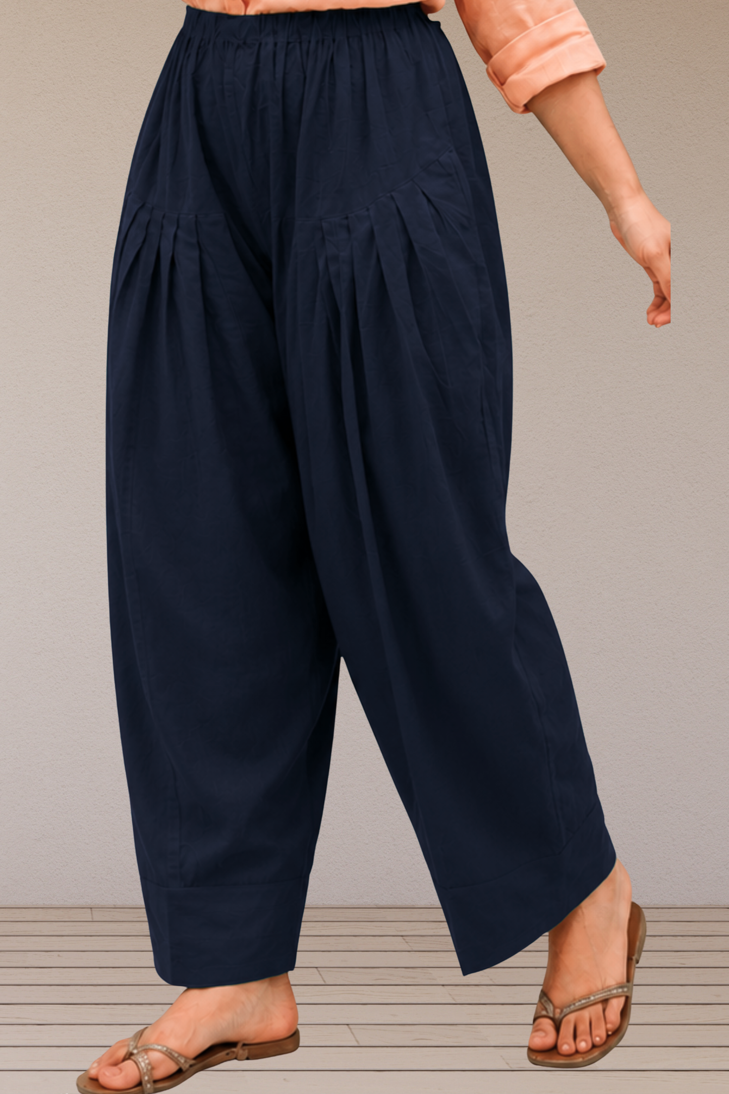 Navy Blue Cotton Farshi Salwar