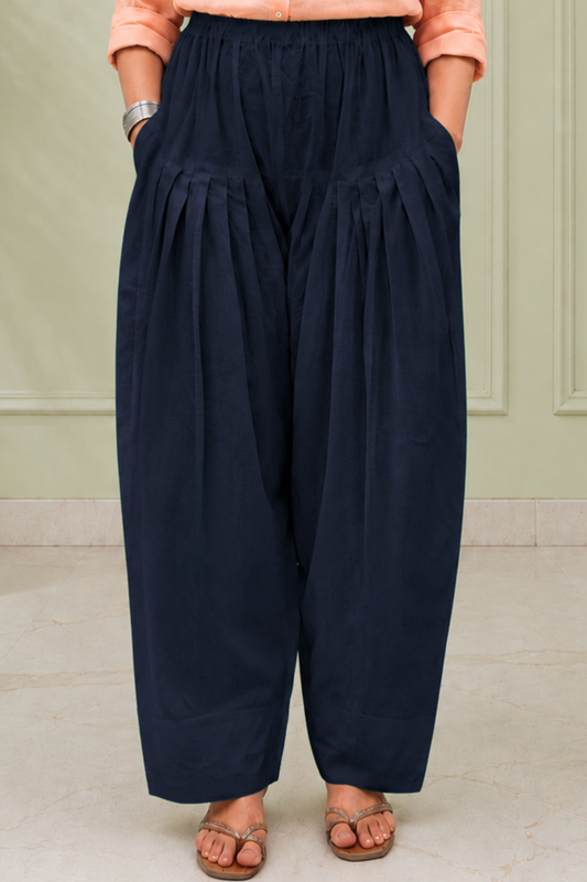 Navy Blue Cotton Farshi Salwar
