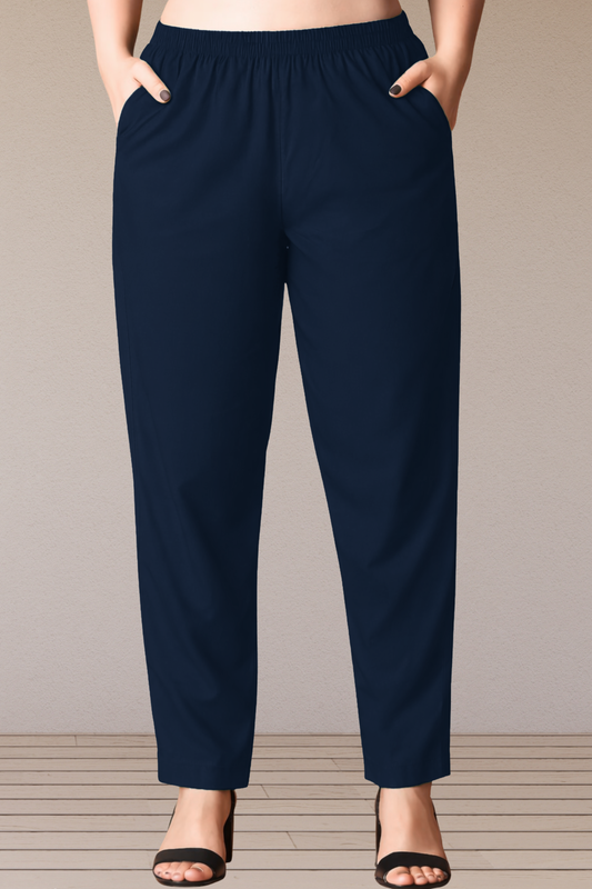 Navy Blue Cotton Kurti Pant
