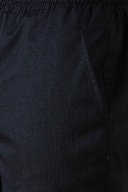 Navy Blue Cotton Lycra Shorts