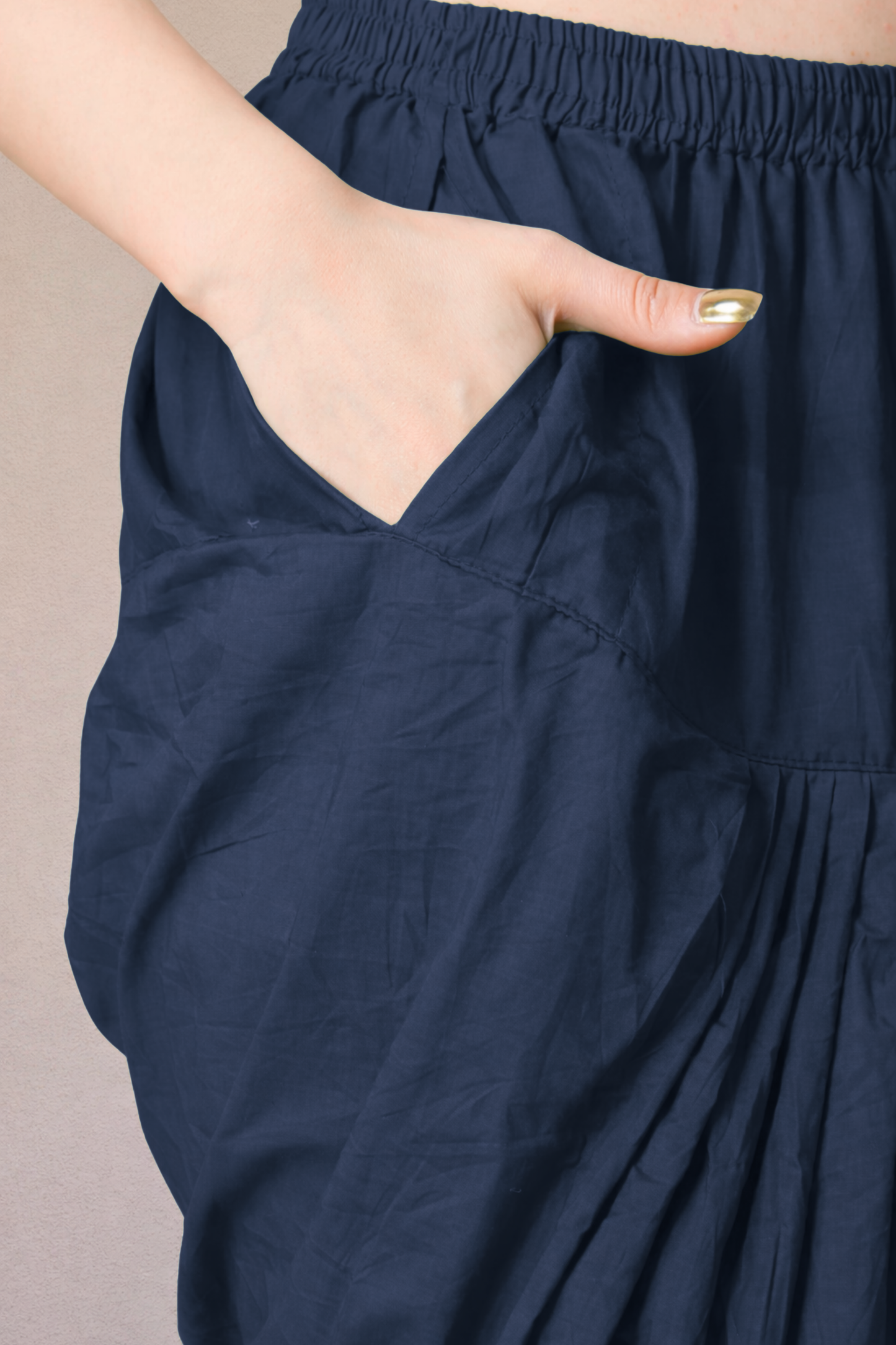 Navy Blue Cotton Patiala Salwar