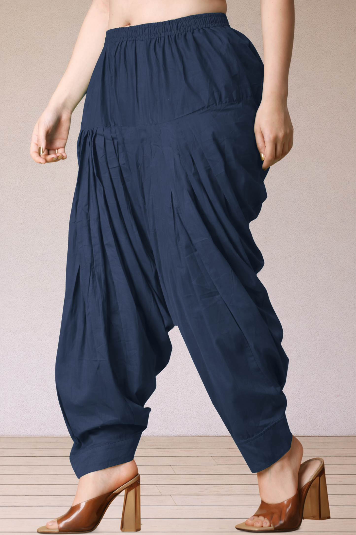 Navy Blue Cotton Patiala Salwar