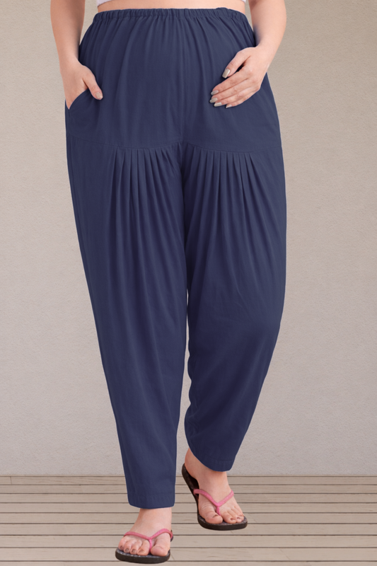 Navy Blue Easy Fit Cotton Maternity Salwar