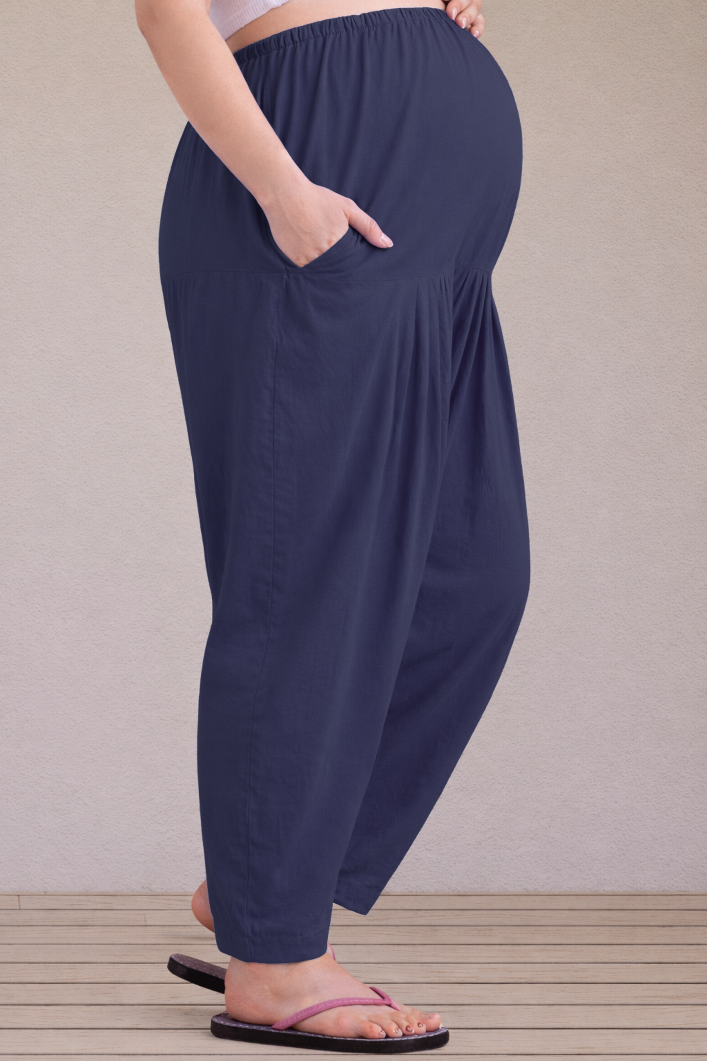 Navy Blue Easy Fit Cotton Maternity Salwar