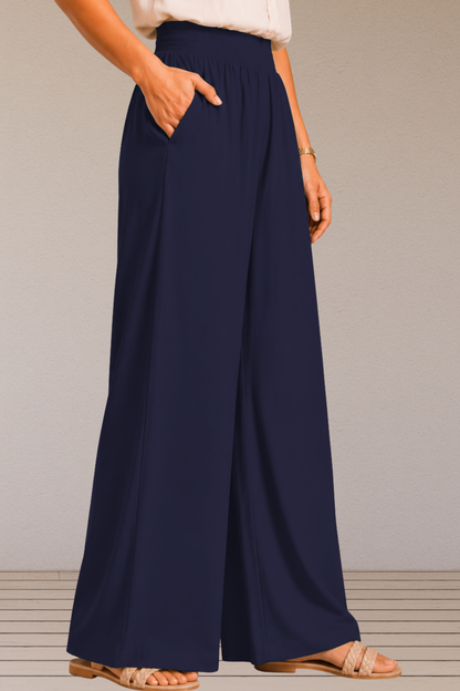 Navy Blue Flared Palazzo Pant