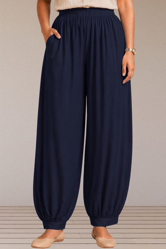 Navy Blue Rayon Afghani Pants
