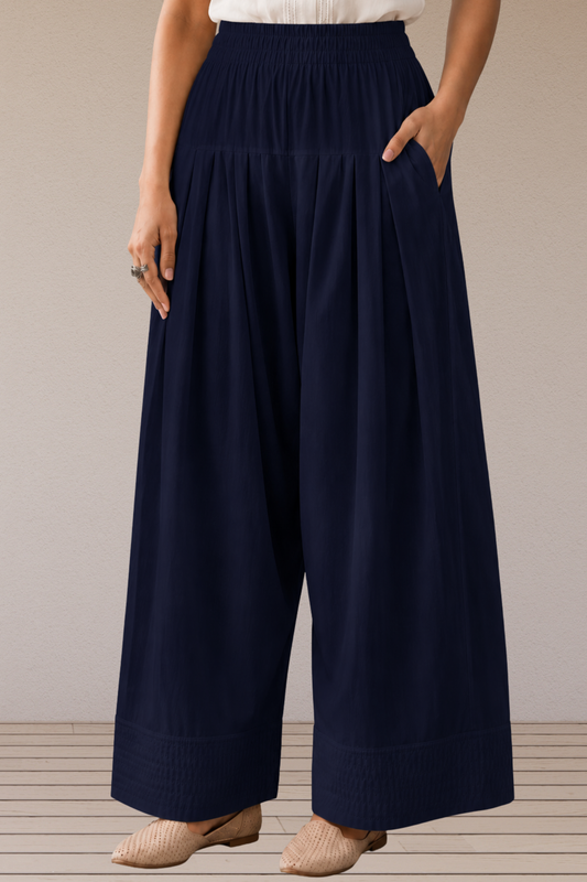 Navy Blue Rayon Farshi Salwar