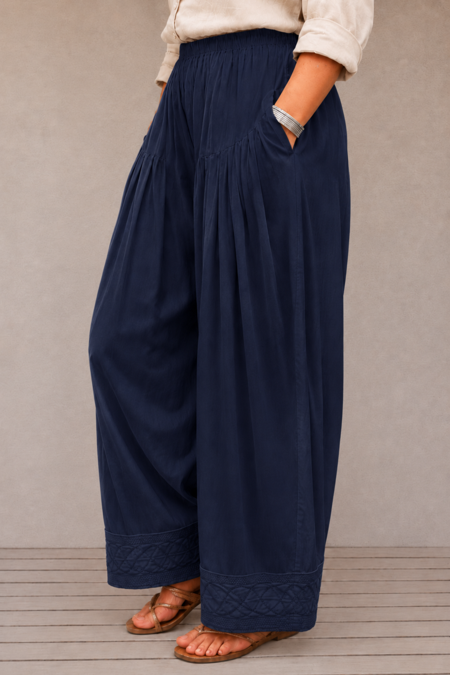 Navy Blue Rayon Farshi Salwar