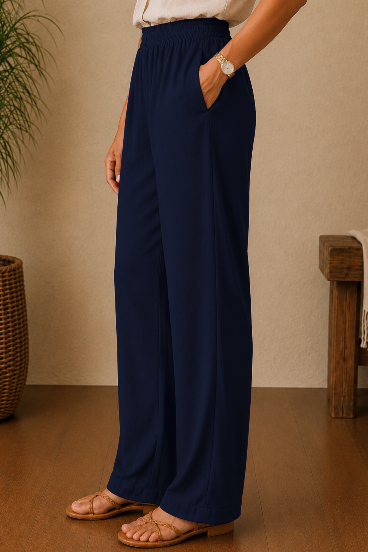 Navy Blue Rayon Kurti Pant