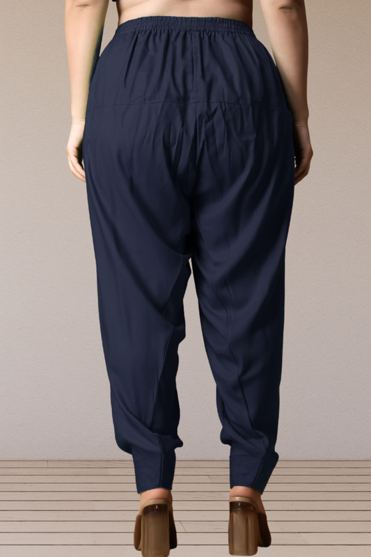 Navy Blue Rayon Classic Salwar With Pocket
