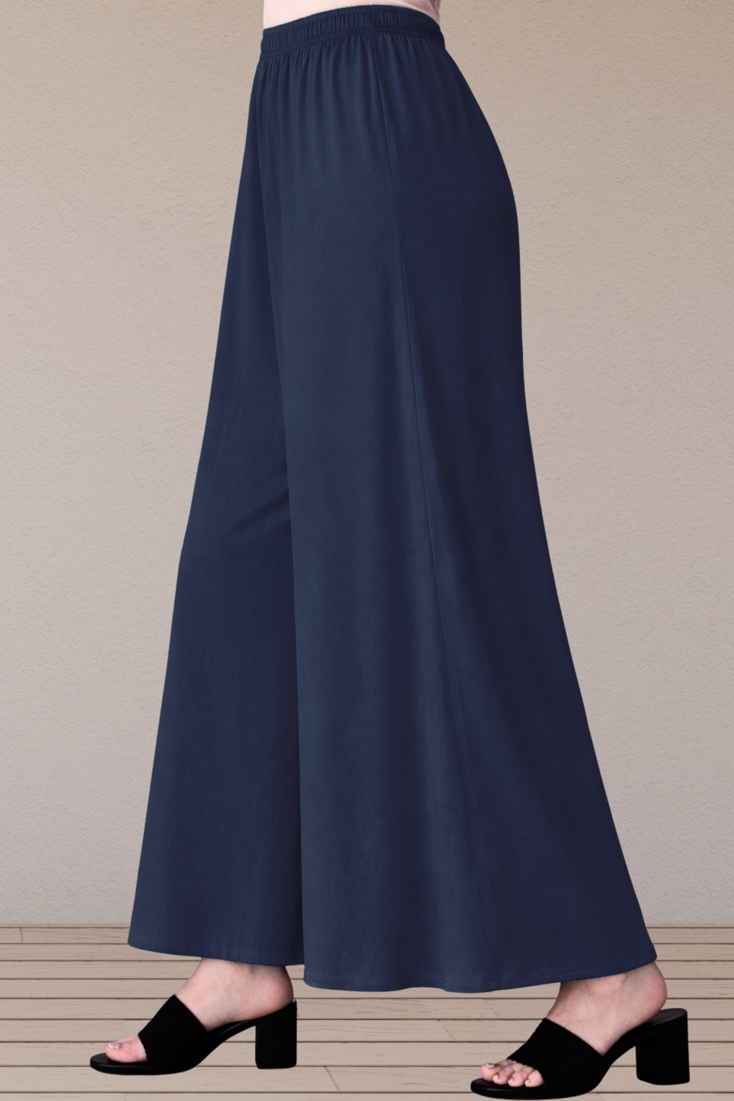 Navy Blue Rayon Skirt Palazzo