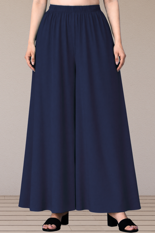Navy Blue Rayon Skirt Palazzo