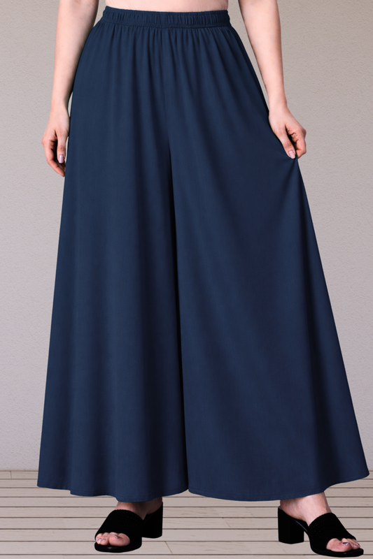 Navy Blue Rayon Skirt Palazzo