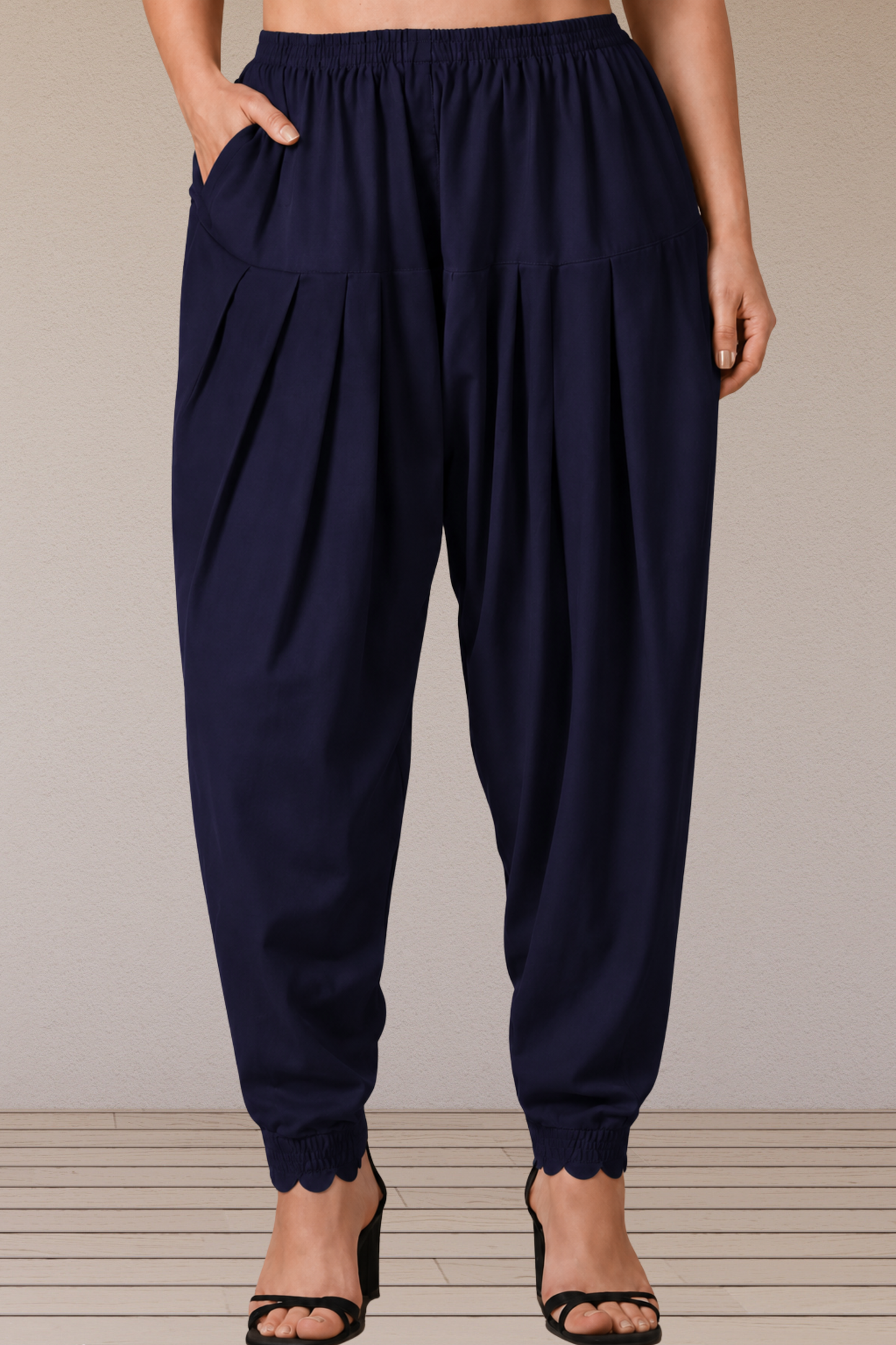 Navy Blue Scallop Cut Salwar