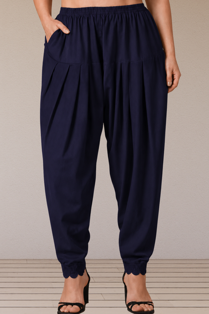 Navy Blue Scallop Cut Salwar