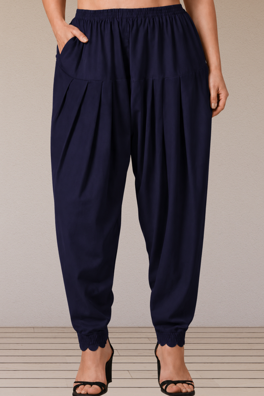 Navy Blue Scallop Cut Salwar