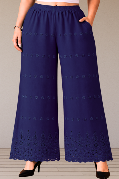 Royal Blue Schiffli Palazzo