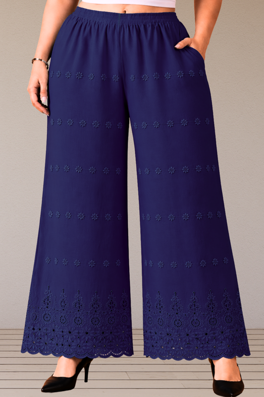 Royal Blue Schiffli Palazzo