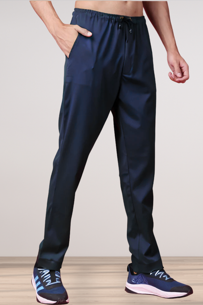 Navy Blue Stretch Track Pants
