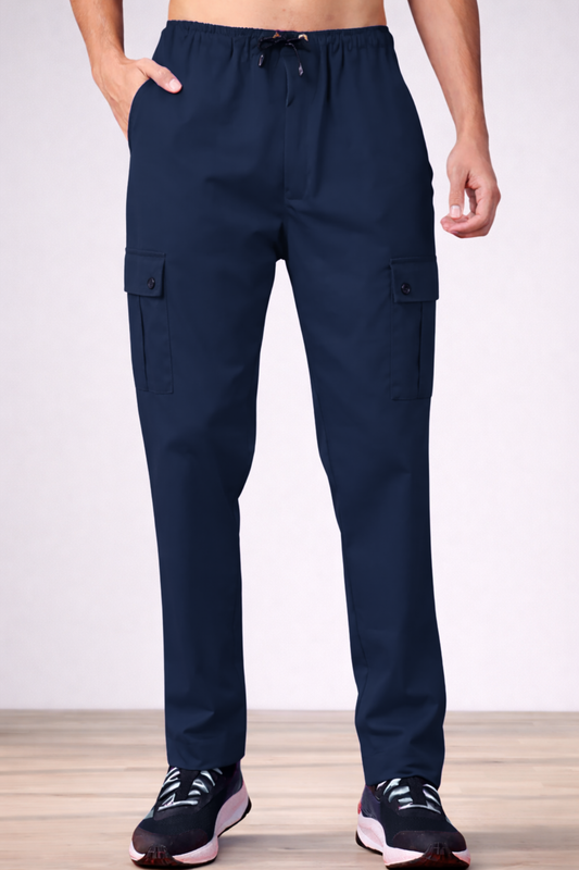 Navy Blue Stretch Cargo Pants