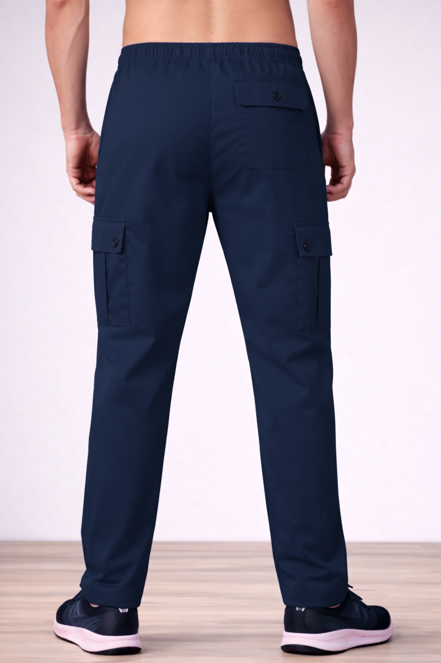 Navy Blue Stretch Cargo Pants