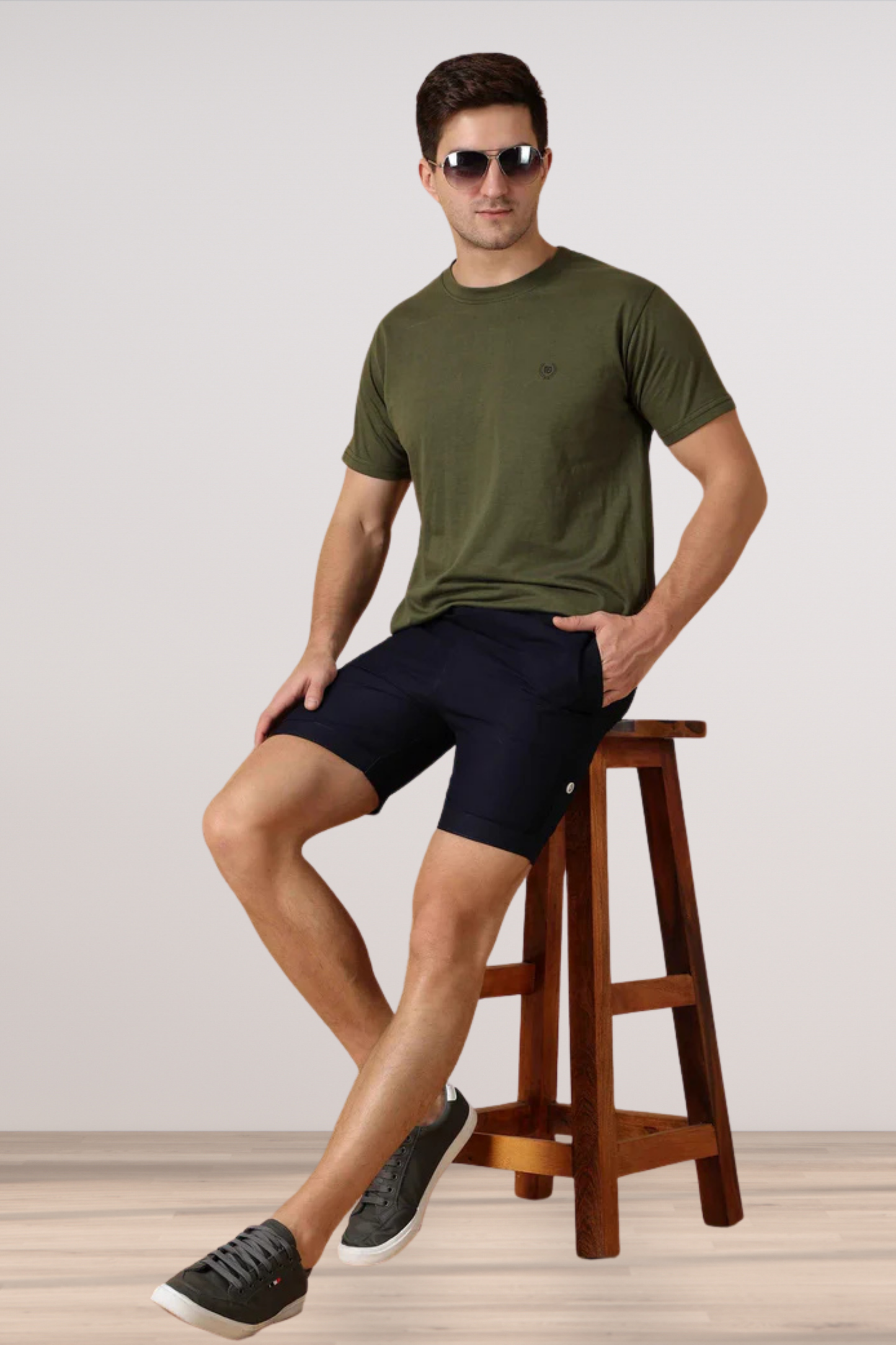 Navy Cotton Shorts