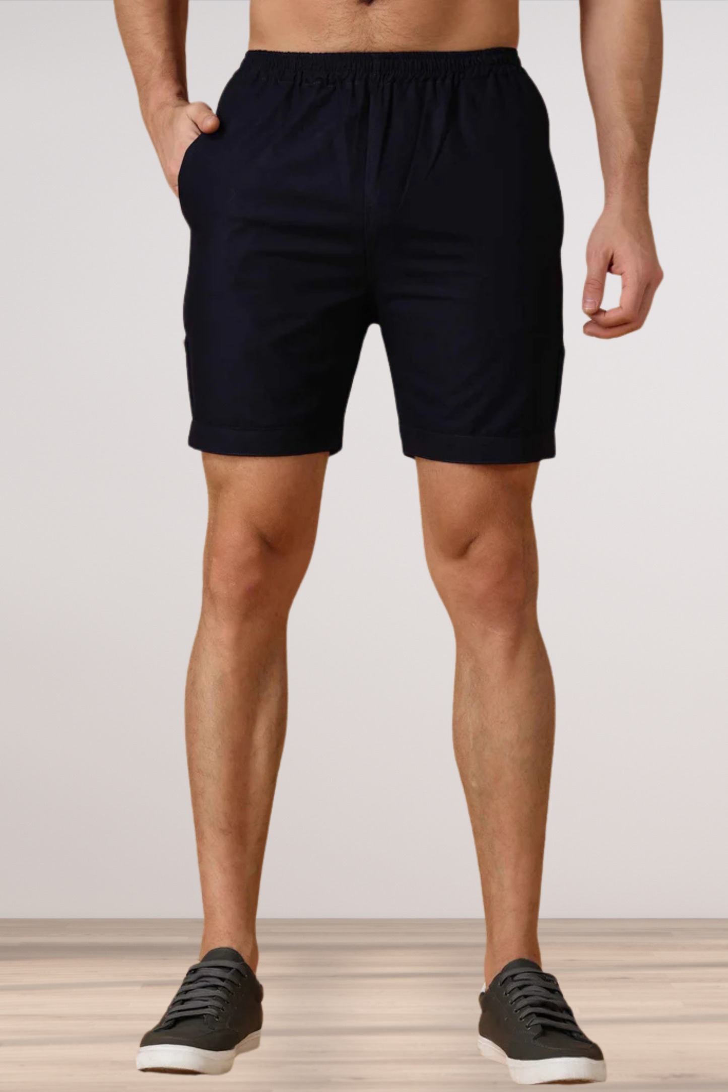 Buy Plus Size ​Navy Cotton Shorts | Apella - The XS to 10XL Store