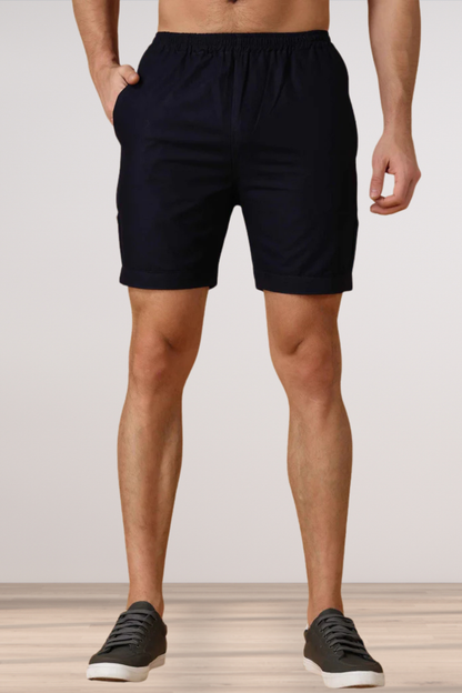 Navy Cotton Shorts