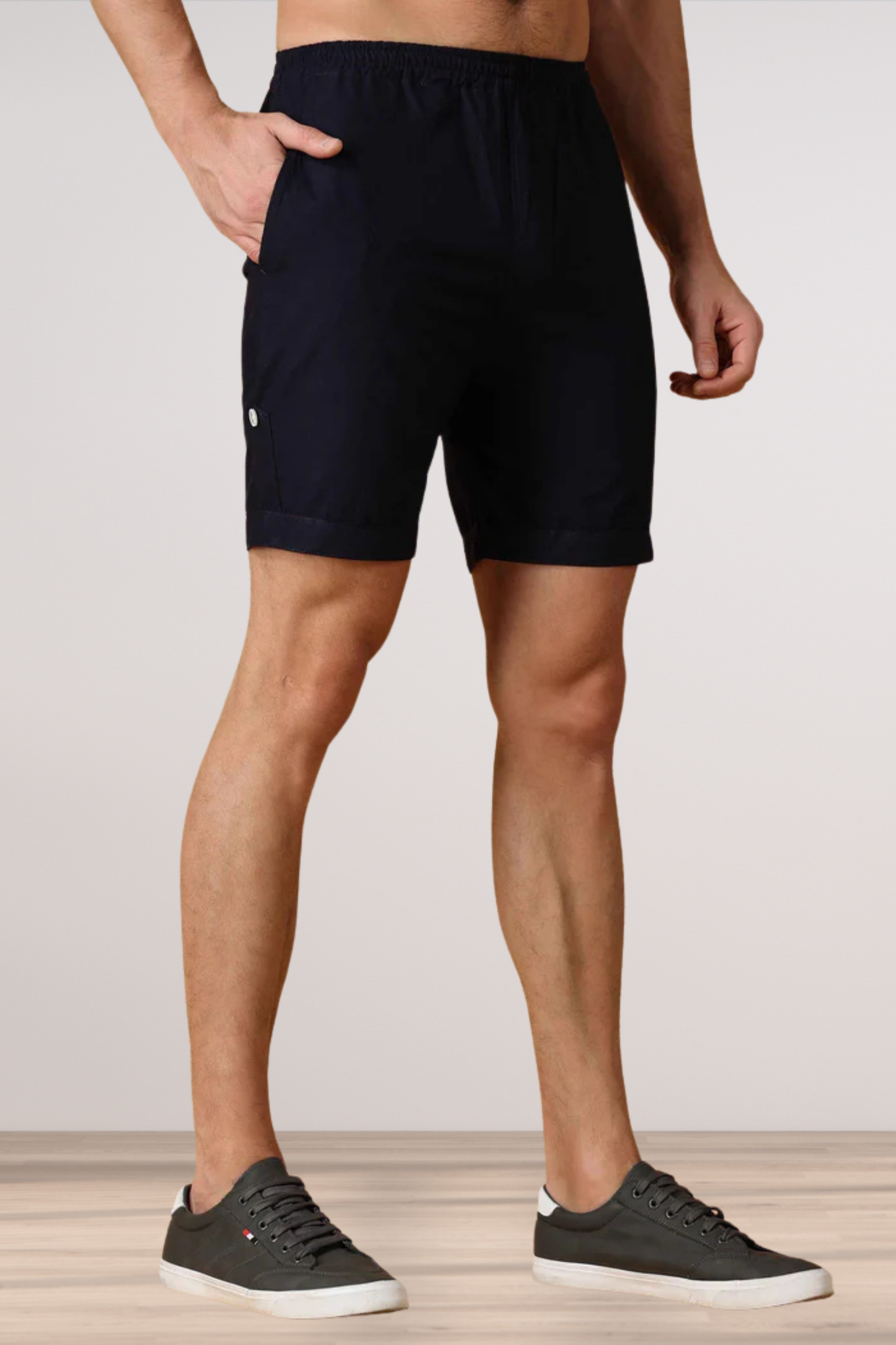 Navy Cotton Shorts