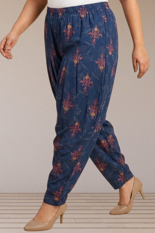 Navy Floral Afghani Salwar