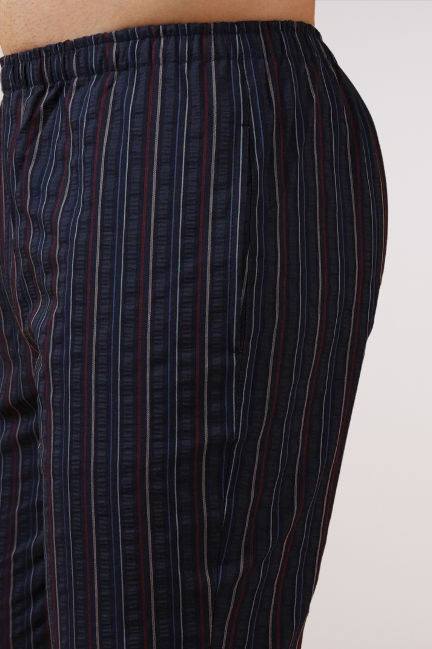 Navy Striped Cotton Dobby Pajama