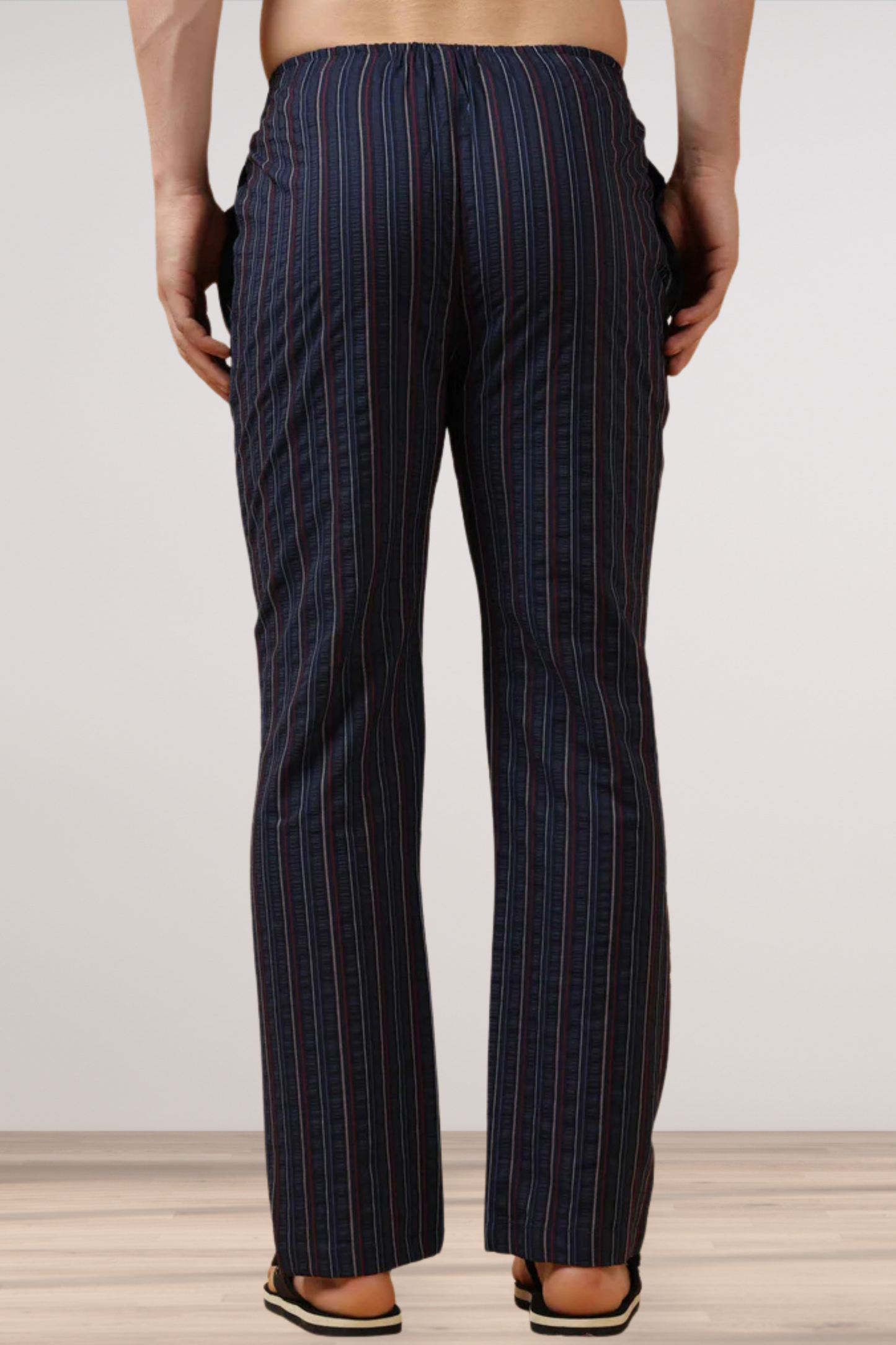 Navy Striped Cotton Dobby Pajama