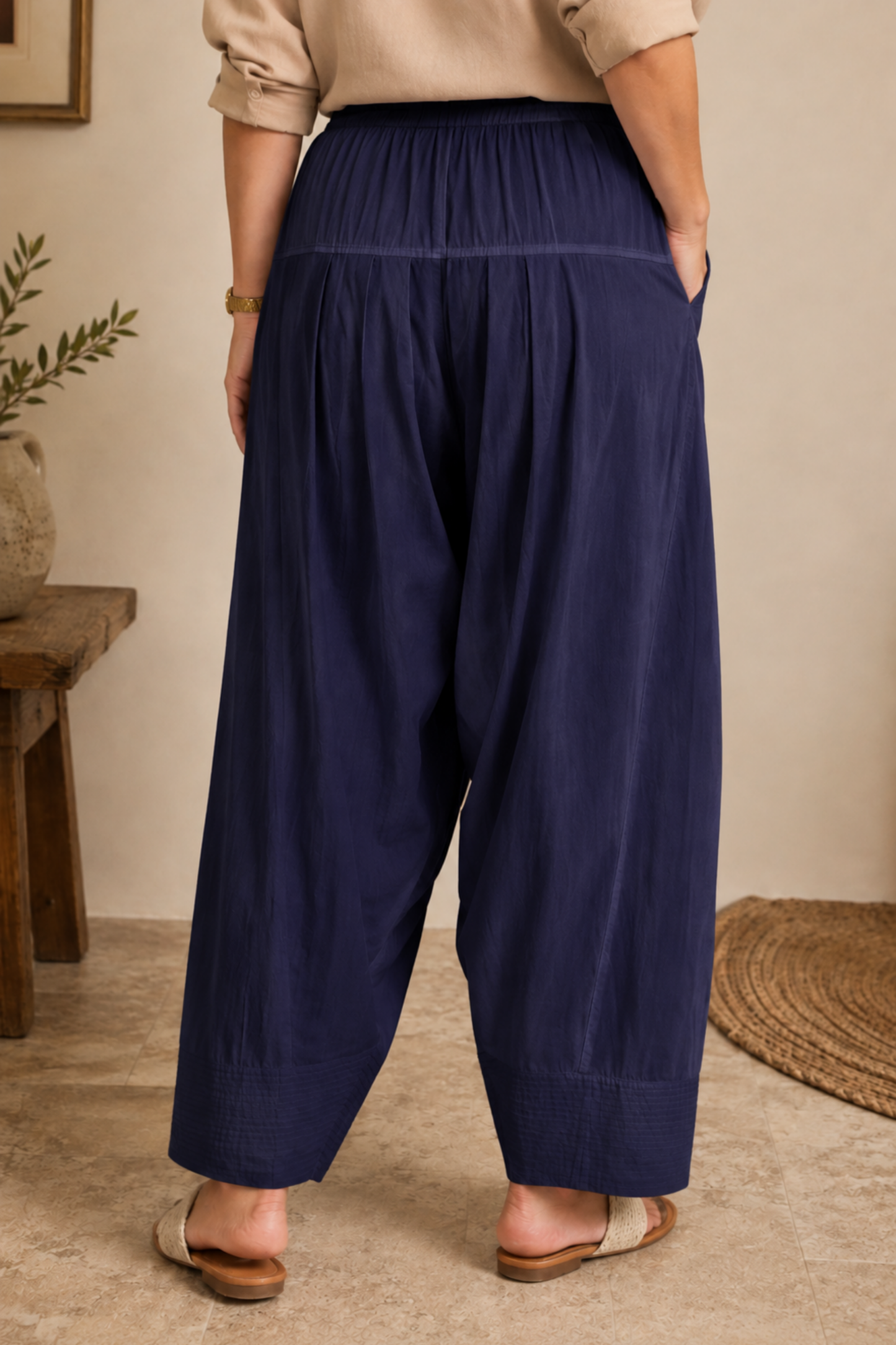 Navy Blue Cotton Farshi Salwar