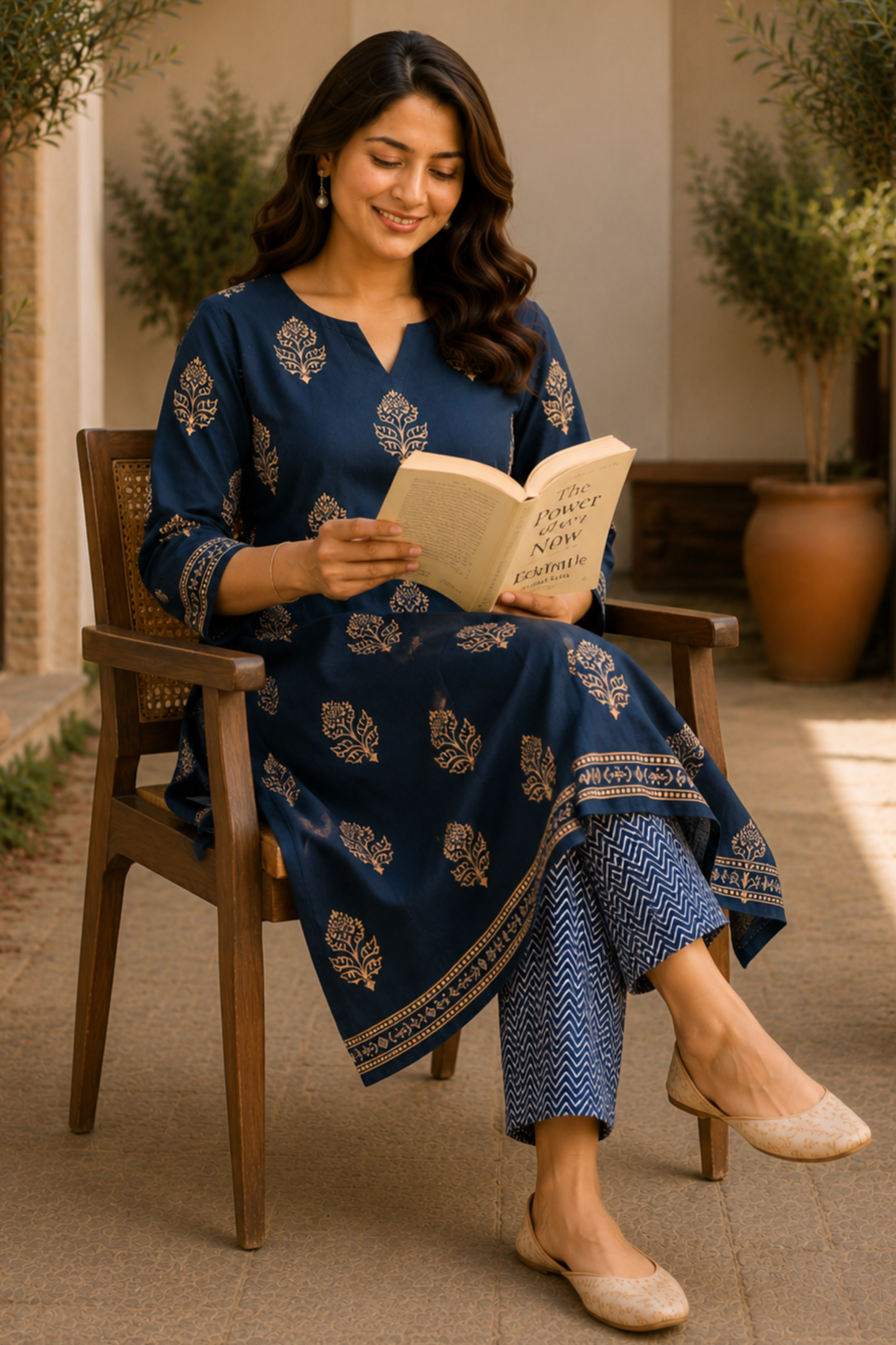 Neel Vatika Kali Kurta With Cotton Pants