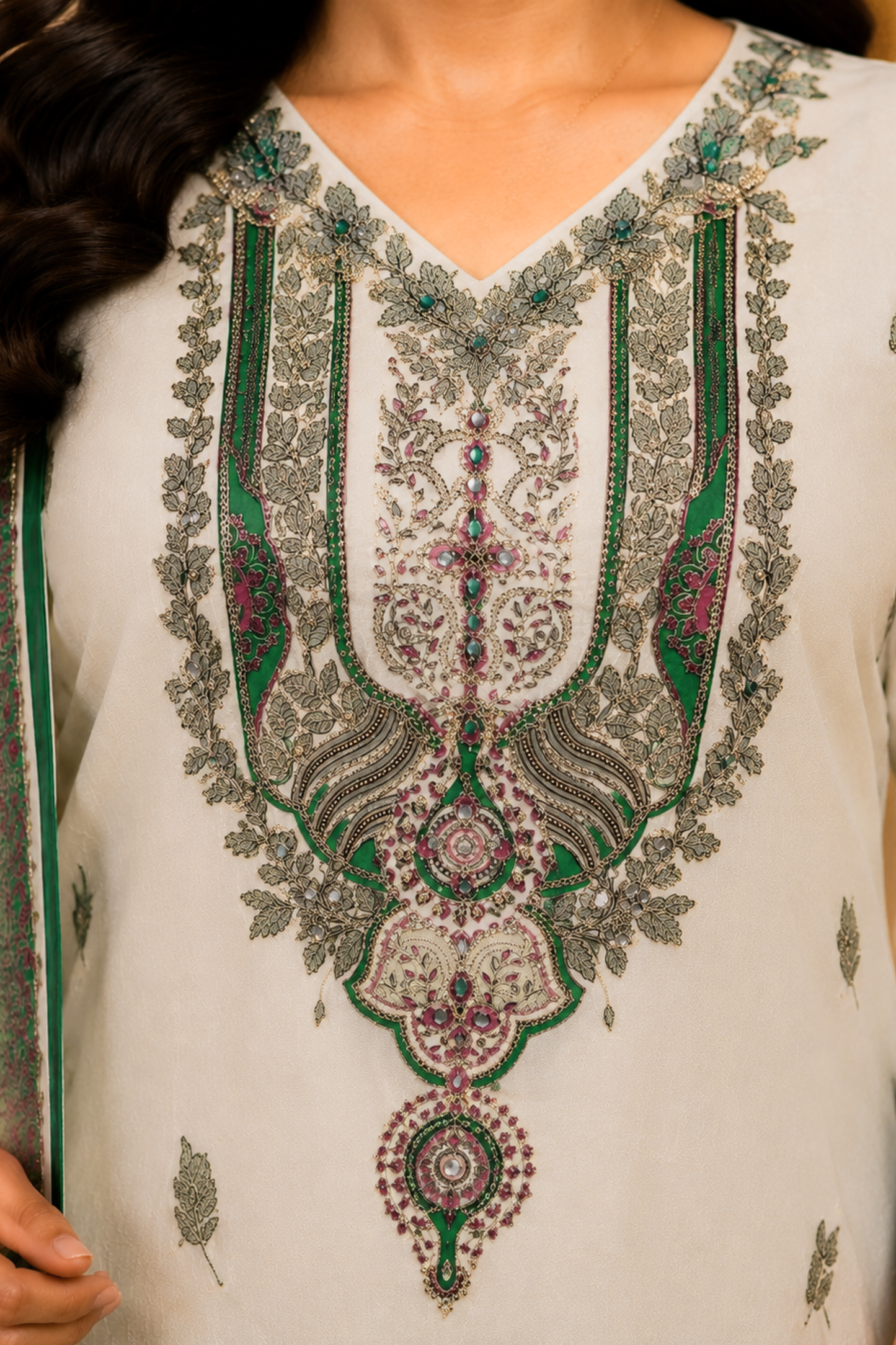 Neelam Ombré Muslin with Aari Work