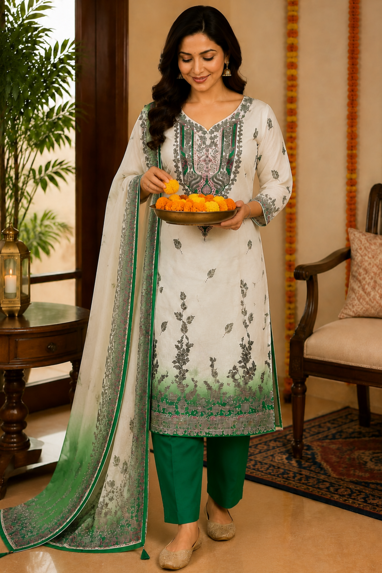 Neelam Ombré Muslin with Aari Work