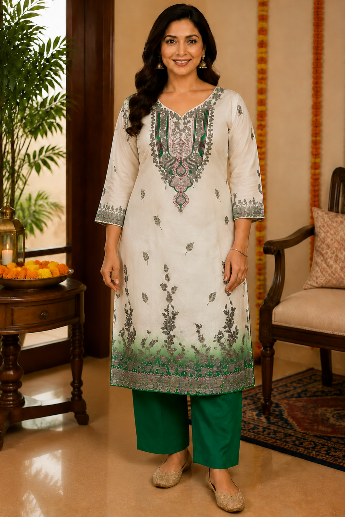 Neelam Ombré Muslin with Aari Work