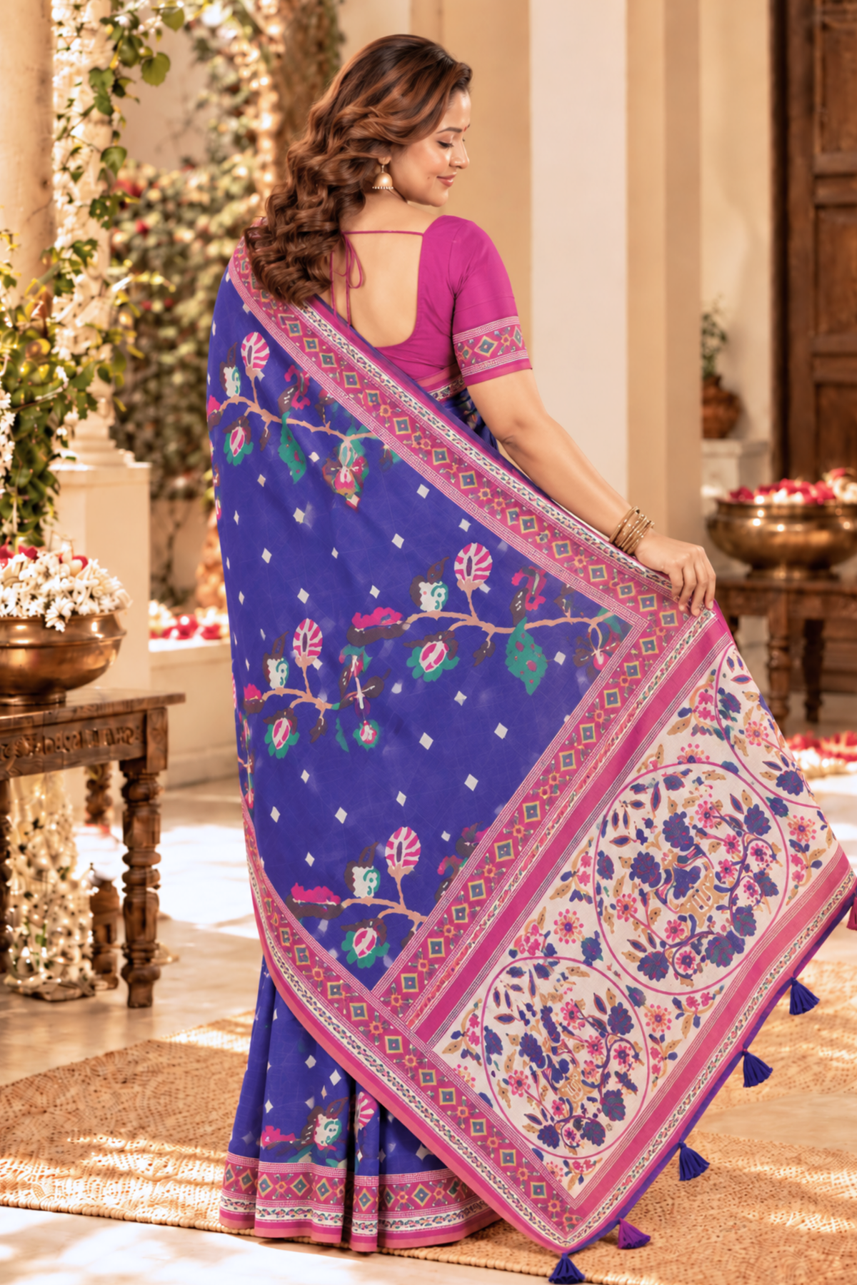 Yamini Printed Saree With 1.5 Mtr Blouse Piece