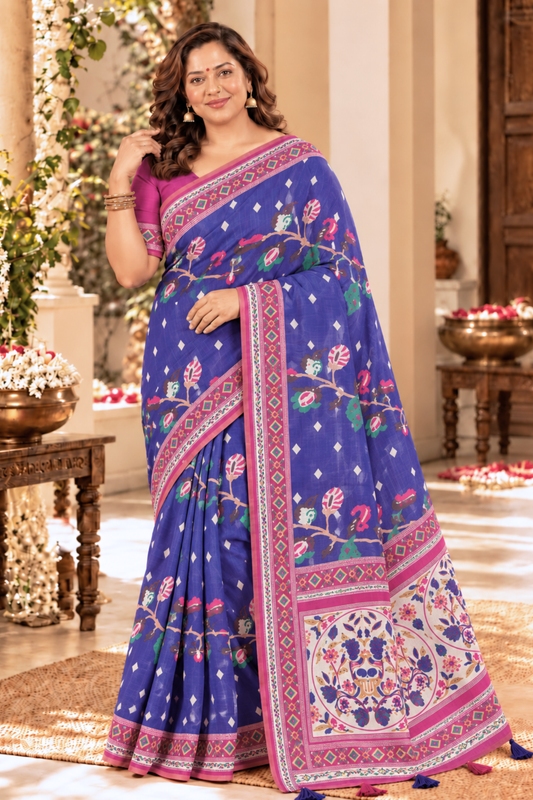 Yamini Printed Saree With 1.5 Mtr Blouse Piece