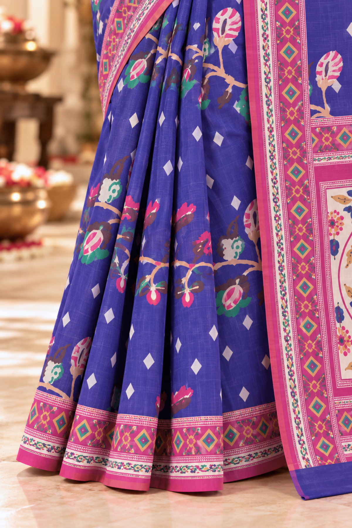 Yamini Printed Saree With 1.5 Mtr Blouse Piece