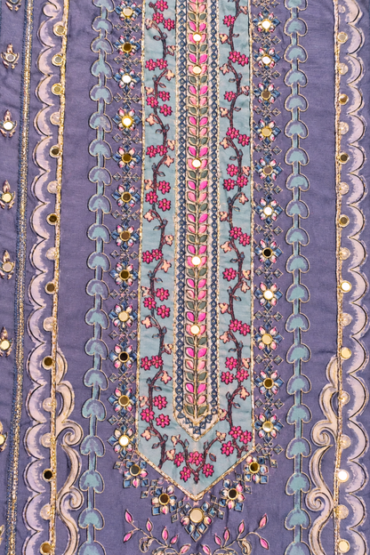 Neelima Karachi Muslin Suit With Aari Work