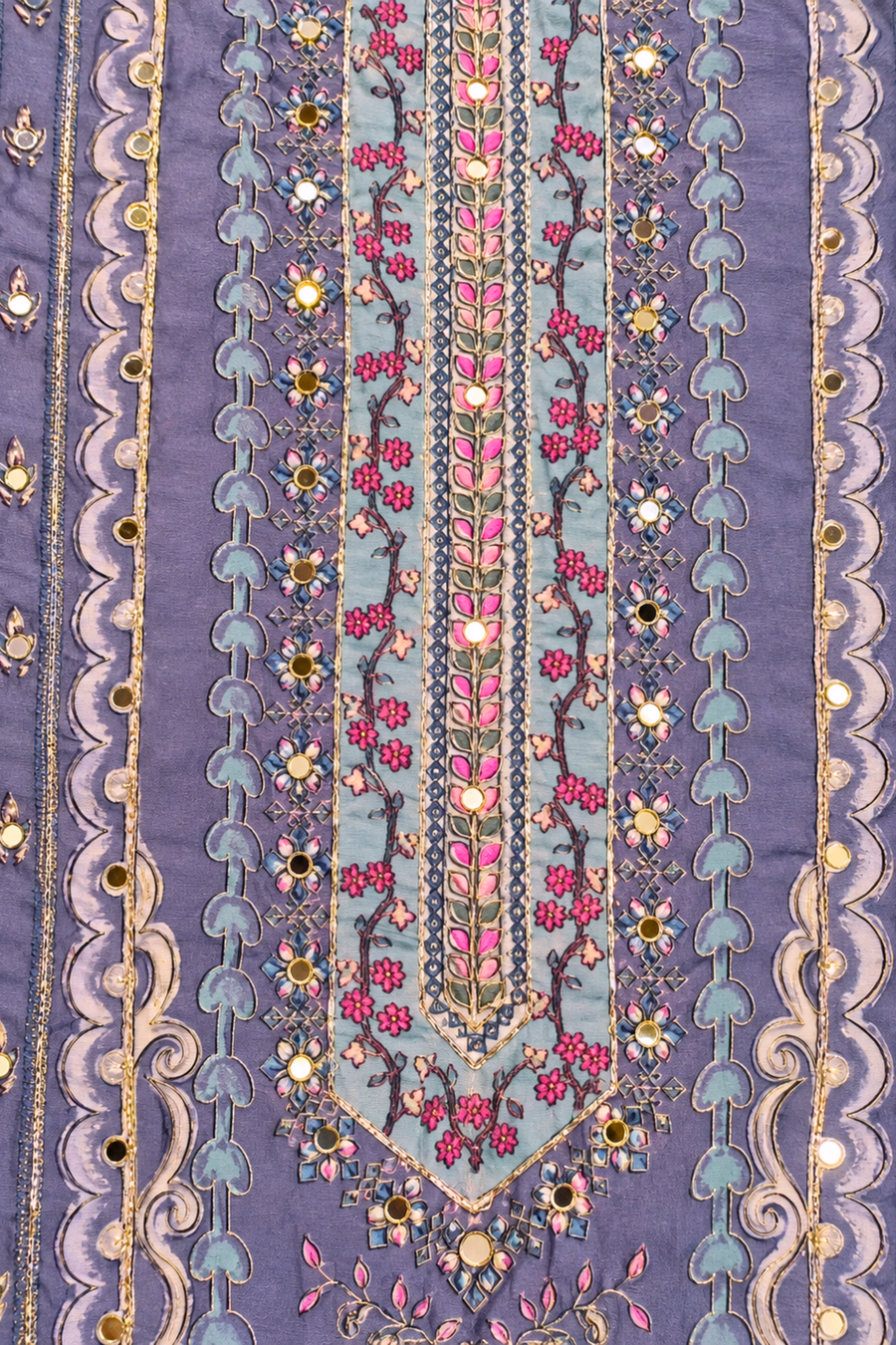 Neelima Karachi Muslin Suit With Aari Work