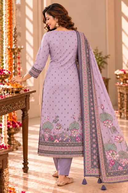 Neelima Karachi Muslin Suit With Aari Work